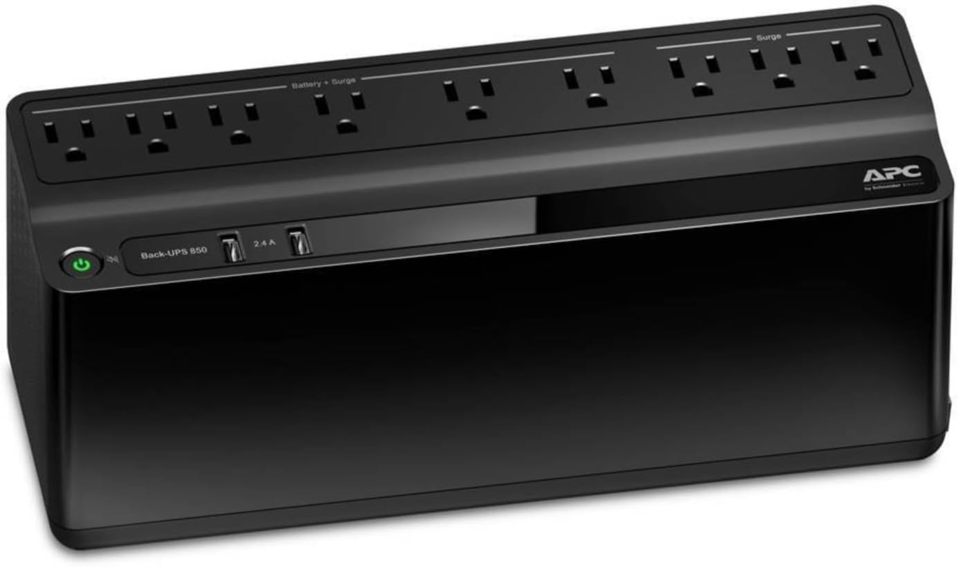 UPS Battery Backup & Surge Protector for Power Outages, 35 Minute Runtime (850VA/450W), Protects PC, Router, NAS & Home Office | Model BE850G2