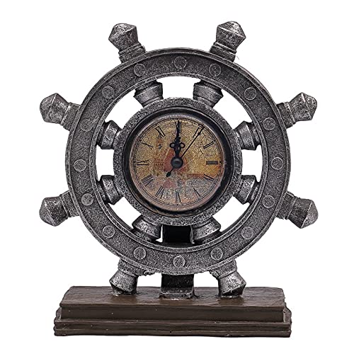 Buy Wheel Clock Decoration Nautical Anchor Boat Steering Wheel Time