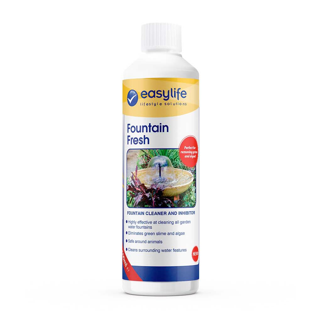 Easylife Fountain Fresh & Inhibitor for Garden Fountains and Water Features, Slime, Scum and Algae Remover Keeps Water Fountain Clean, Safe for Animals, 500ml - Fully Guaranteed