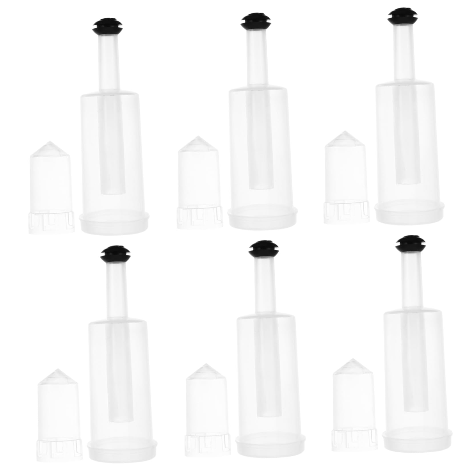 Garneck Plastic Stopper Set 6pcs 3-piece One-way Valve for Beer Wine Brewing Wide Mouth Lids