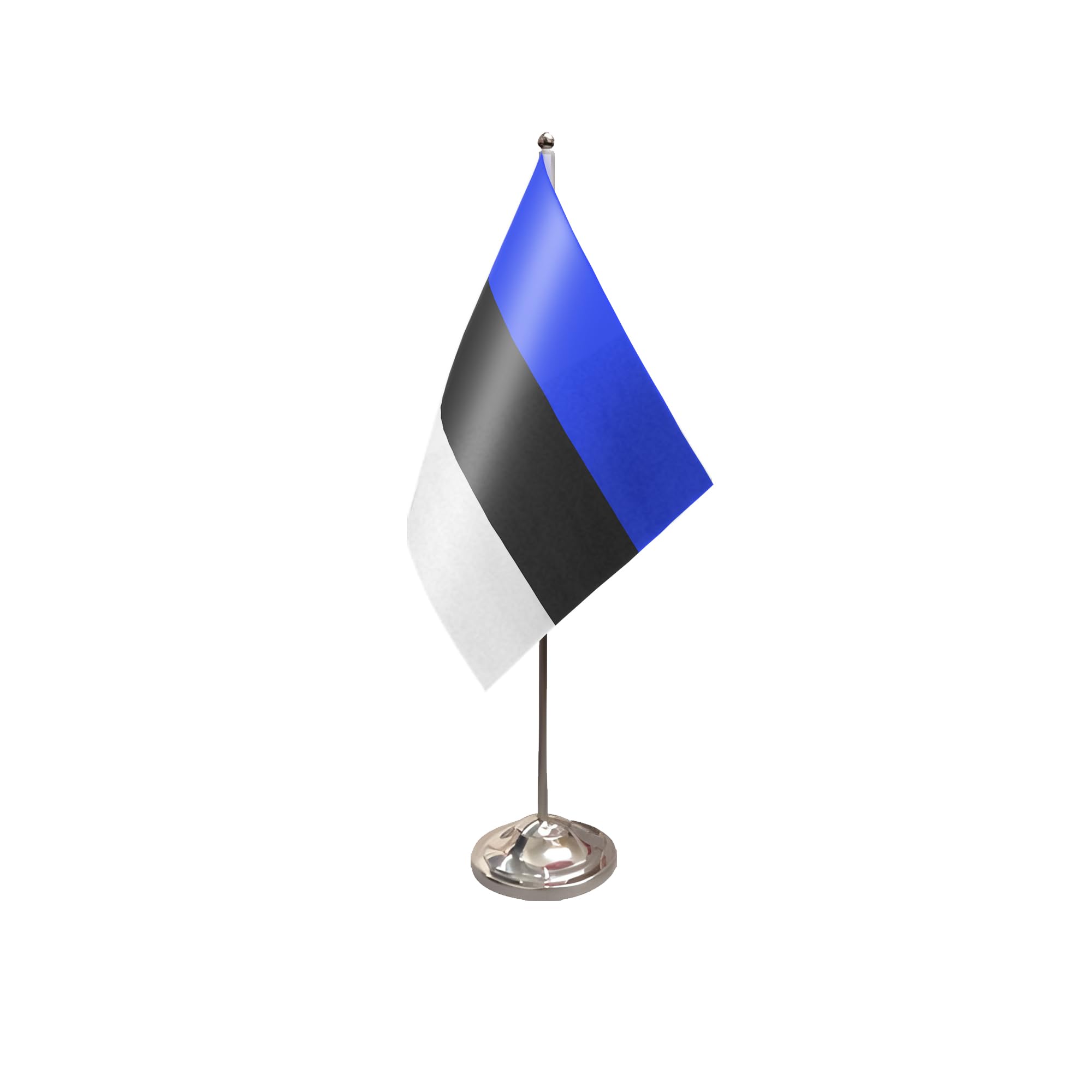 Flagtex Estonia Satin Table Flag With Chrome Pole & Base