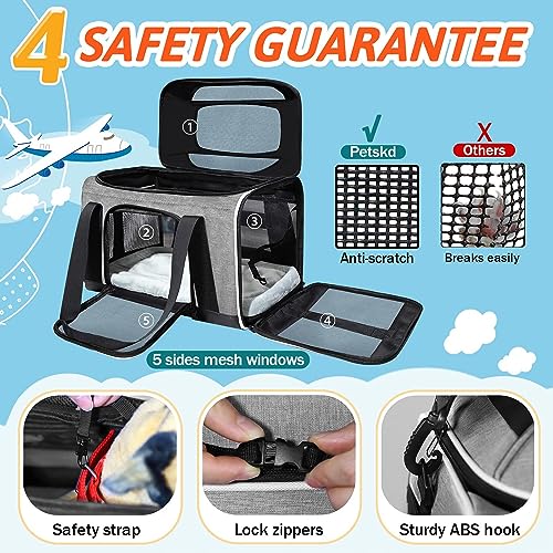 image for Petskd Top-Expandable Pet Carrier 17x12x8.5 Inches JetBlue Allegiant S
