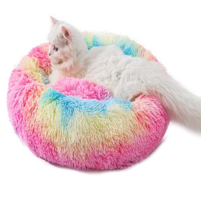 Fhodigogo Katzenbett Flauschig Katzenkorb Hundebett Kleine Hunde Katzen Bett Hundekissen Hundekorb Dog Bed Katzenkörbchen Katzenkörbchen Hundekissen Kleine Hunde Für bis 3kg Pet