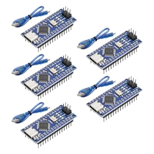 LUIRSAY 5Pcs Nano V3.0 Board ATmega328P/CH340G Chip Microcontroller Kit Compatible with Arduino IDE/PWM/SPI 5V 16M (USB C Port with 5 USB Cables) (5Pcs)