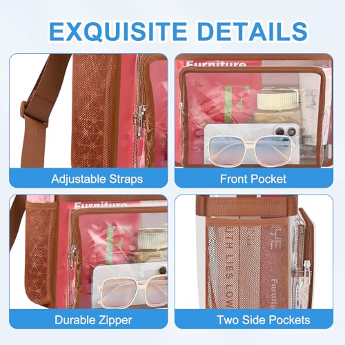 Image of Busiuw Clear Bag for Stadium Events, Stadium Approved 12x12x6 Clear Tote Bag for Sport Fan, Work Concert Travel
