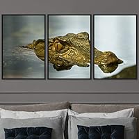 3 Piece Framed Canvas Wall Art Alligators Canvas Prints Home Artwork Decoration for Living Room,Bedroom - 16
