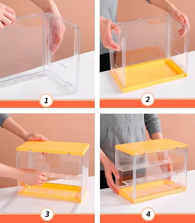 Miniatura 8 de KENGEL Vitrina transparente de acrílico de 11.8 x 9 x 6.7 pulgadas, caja ciega a prueba de polvo, estante transparente para trabajo a mano,