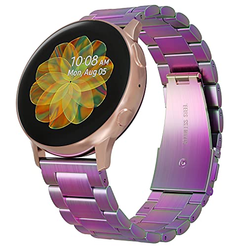 YABZOZ Correa Compatible para Samsung Galaxy Watch Active/Active 2 40mm 44mm, Correa de Metal de Acero Inoxidable para Samsung Galaxy Watch 42mm/Galaxy Watch3 41mm/Galaxy Watch4 (Multicolor) Cover