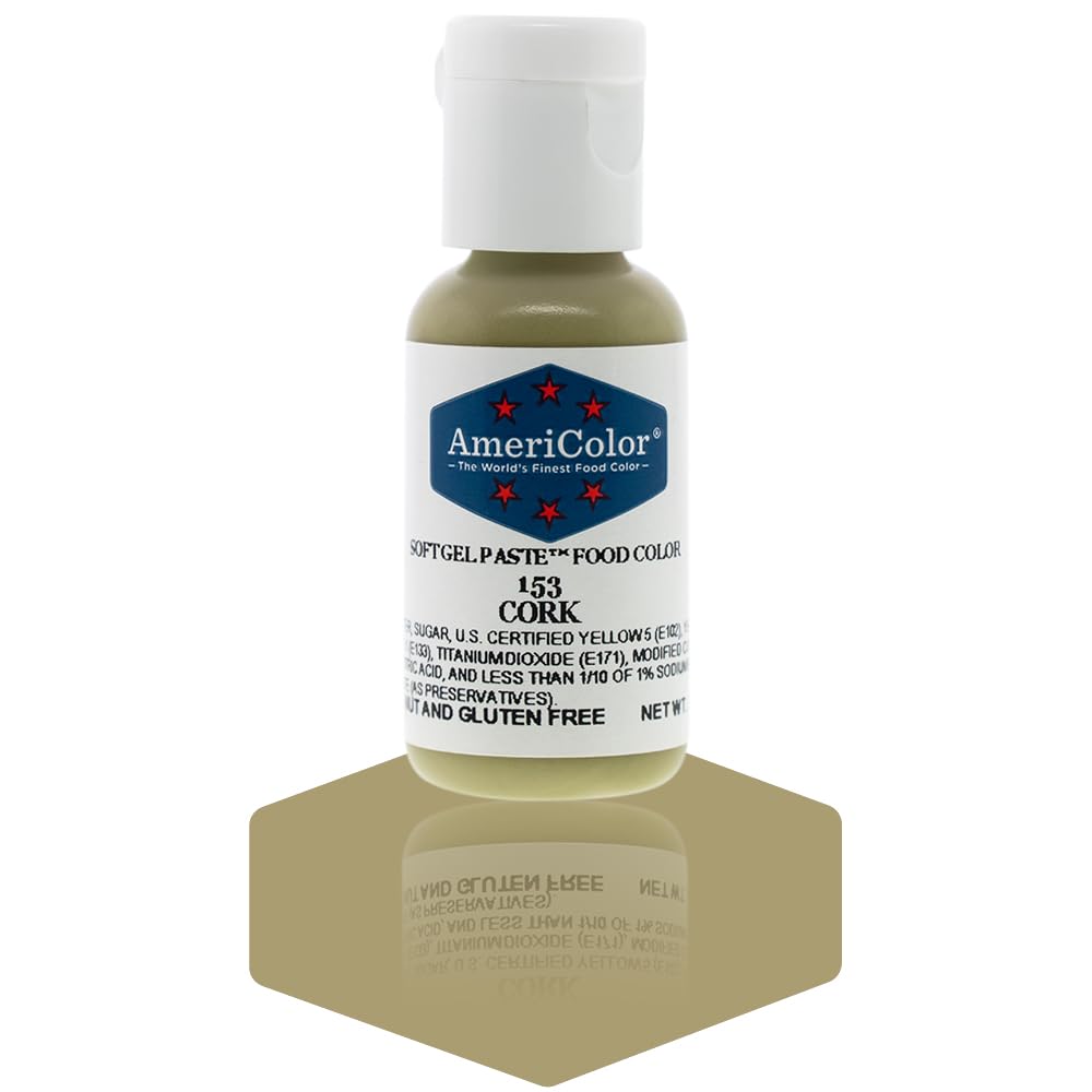AmeriColor, Cork, 0.75 Ounce Bottle, Soft Gel Paste Food Color