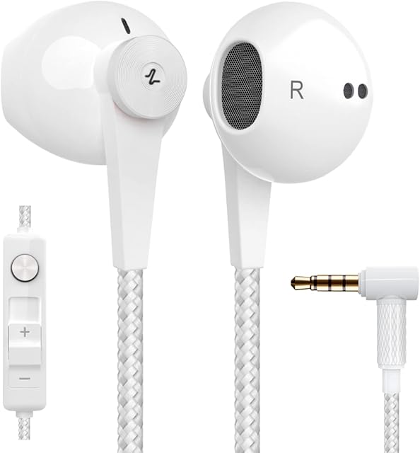 Ludos NEXUS Wired Earbuds In-Ear Headphones, Earphones with Microphone, 5 Years Warranty, Braided Cable, Jack 3.5 mm, Sound Isolating, Ear Buds for iPhone, iPad, Samsung, Computer, Laptop, Gaming