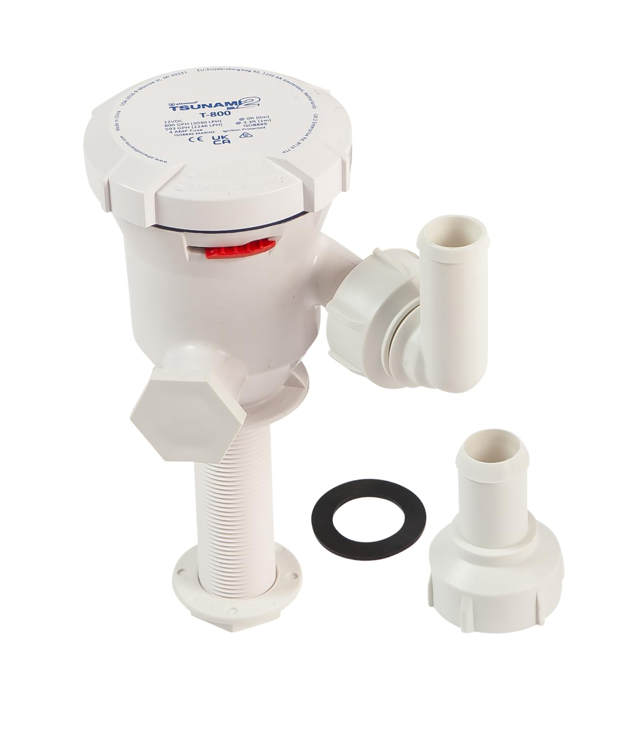 Attwood 5650-4 Tsunami Mk2 800 GPH Aerator Pump, Straight 3-1/2