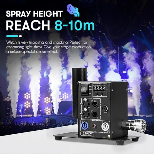 Image of MOKA SFX CO2 Jet Machine with 20ft Hose DMX 512 Control CO2 Cannon Fog Machine Professional Stage Effects for Clubs, Concerts, DJ Events, Parties