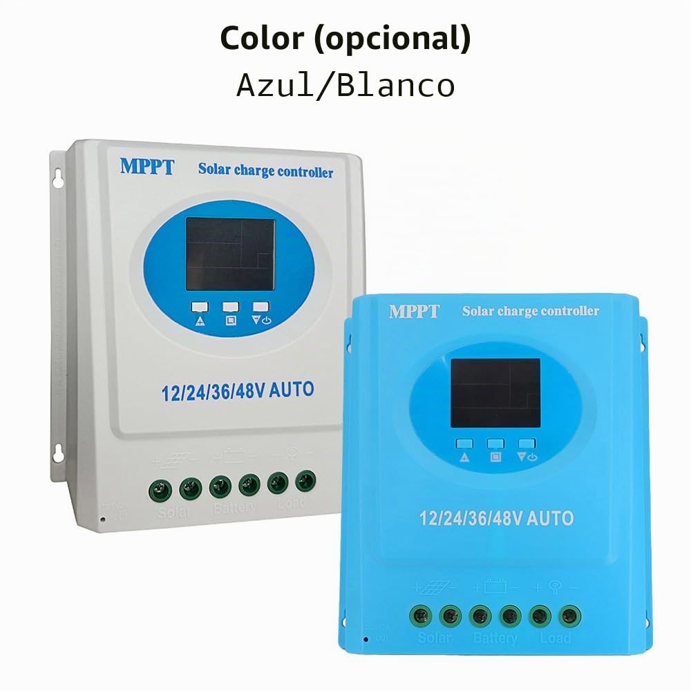 Controlador de carga solar MPPT 150A 12V 24V 36V 48V Controlador de carga de adaptación automática con Blacklight LCD Regulador inteligente para la batería de litio de plomo Dual (100A)