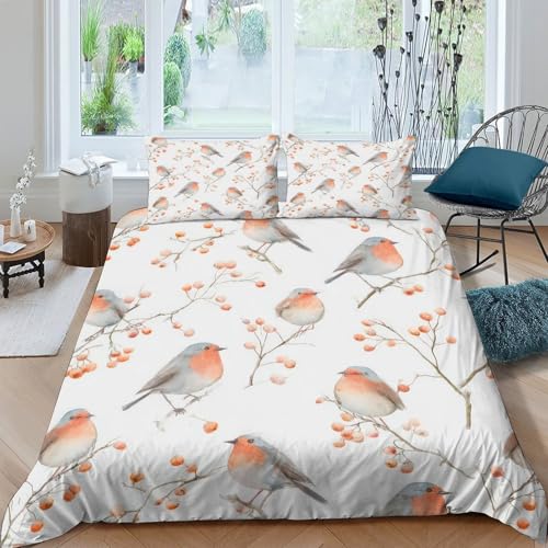 Housse de couette oiseaux impression 3d idée cadeau lit super king