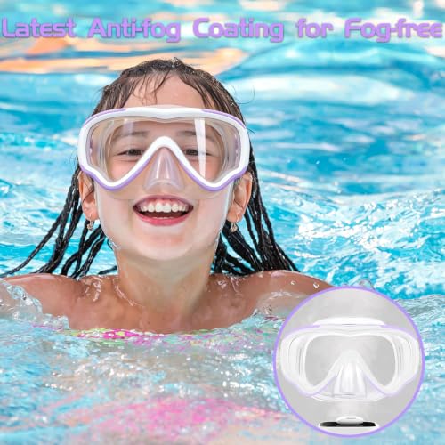 Seago Kids Swim Goggles Swimming Goggles for Boys Girls Youth Teen 5-15 Anti-Fog 180° Wide Clear View Goggles No Leak, Kids Pool Underwater Swim Goggles with Nose Cover Swimming Scuba Diving Equipment — view 4