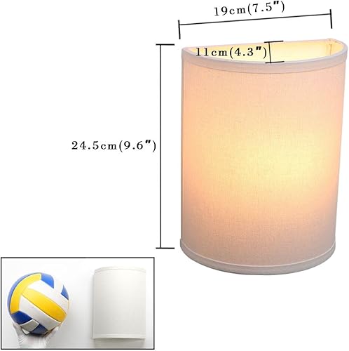 Miniatura 2 de Yosoan Aplique de pared bohemio de tela blanca, lámpara de pared para pasillo, 1 luz para interiores, cableado moderno, montaje en pared, aplique