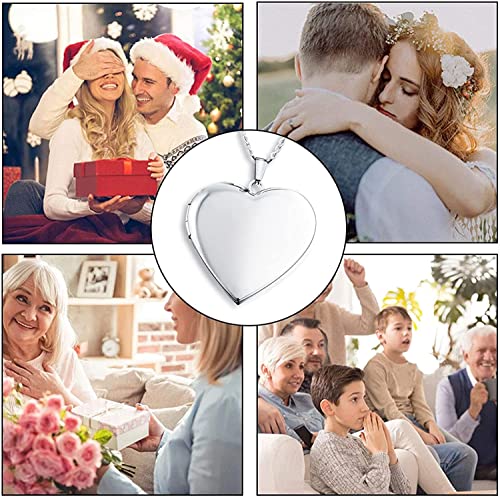 Phocksin Heart Locket Necklace For Women Girls Men Picture Photo Lockets That Holds Pictures 18"-20" Adjustbale Chain #TOP6