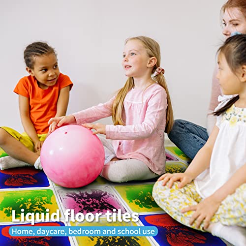 Art3D Liquid Sensory Floor Decorative Tiles, 11.8"X11.8" Square, 4 Tiles #TOP5