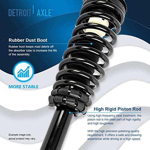 Image of Detroit Axle - 2.5L 6pc Front Struts Kit for Ford 10-12 Fusion, 10-11 Mercury Milan, 2 Struts & Coil Spring 2 Sway Bar Links 2 Outer Tie Rod Ends 2010 2011 2012 Replacement Suspension Struts Shocks