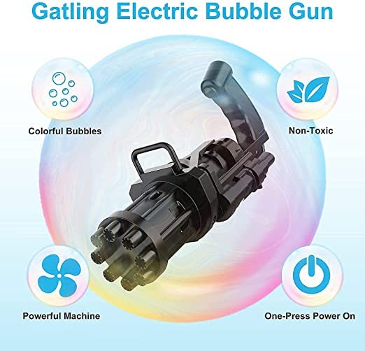 ANG® Gatling 8-Holes Automatic Electric Bubble Maker for Kids Outdoors & Indoor Activity Toy (Color AS PER Availability) 3