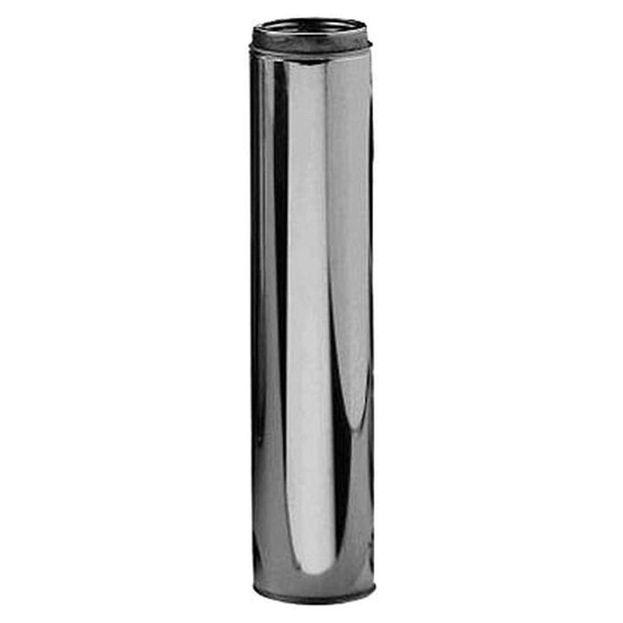 Selkirk 6" SureTemp 48” Long Chimney Pipe, Double Wall Stainless Steel Insulated Vent, Locking Band for Wood Stove, Fireplace, Furnace, Silver, 206148