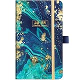 2025-2028 Pocket Planner/Calendar - 3 Year Monthly Planner 2025-2028 with 63 Notes Pages, Jul. 2025 -Jun. 2028, 3.8' x 6.4', Monthly Calendar 2025-2027 with Inner Pocket + Pen Hold - Blue