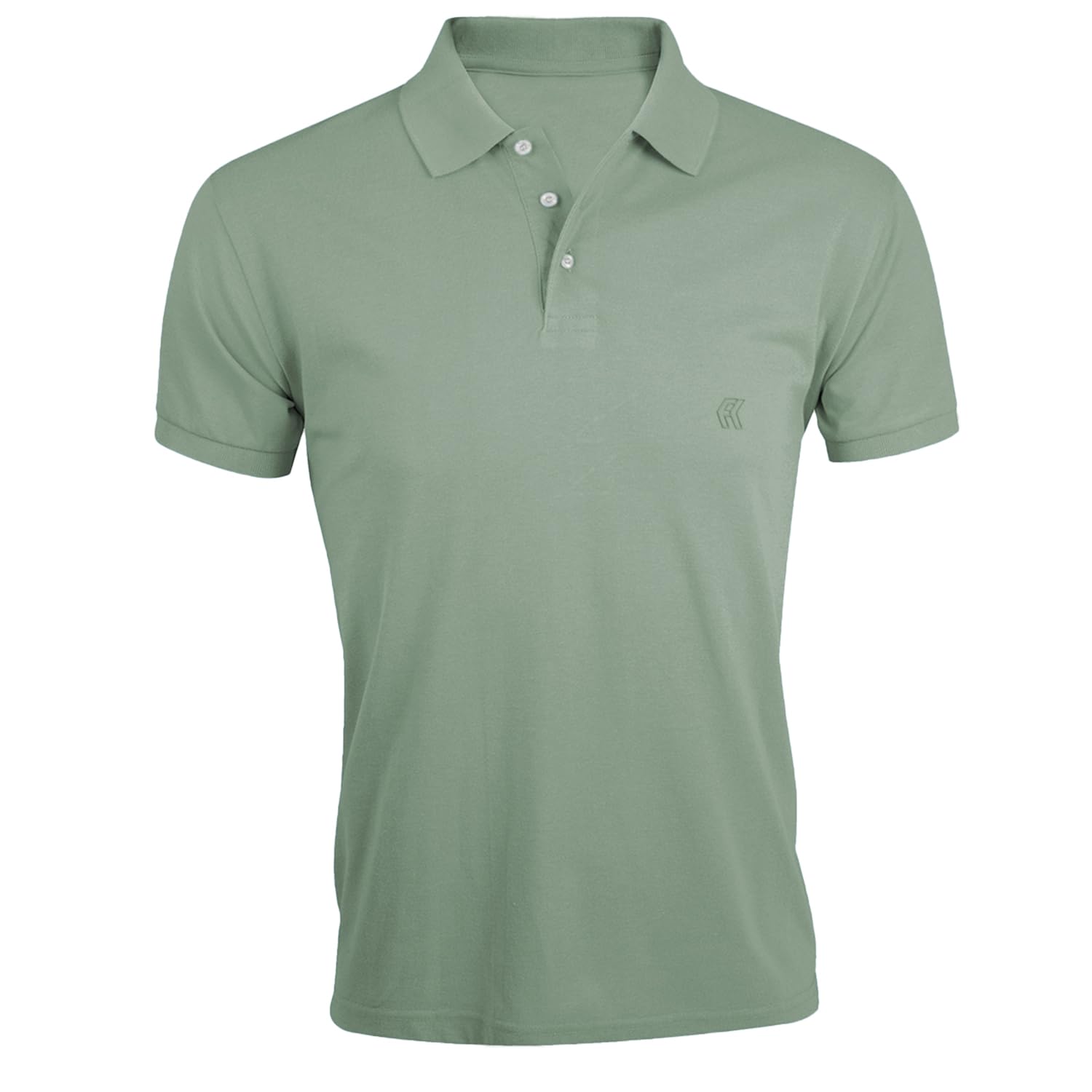 French Connection Men's Sage Casual Soft Cotton Polo Top Small (Green)