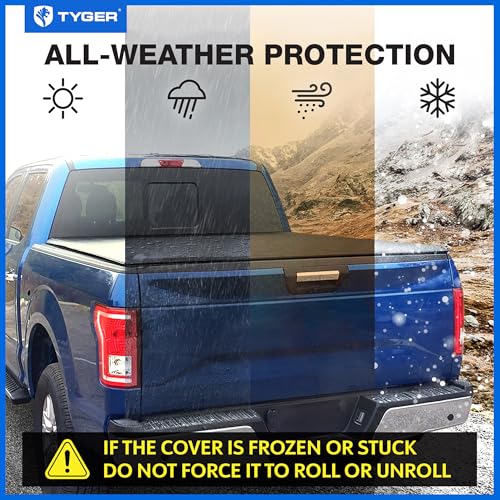 Image of Tyger Auto T1X Soft Roll-Up in Fabric Truck Bed Tonneau Cover Compatible with 2024-2025 Ford Ranger | 5' (61 inch) Bed | TG-BC1F9205X