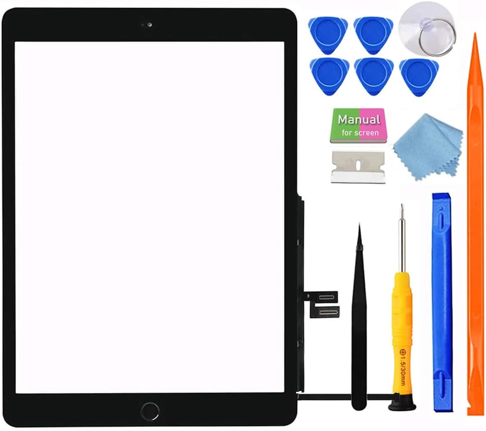 for iPad 7/8 (7th 8th Gen) 10.2" Screen Replacement Glass Touch Digitizer, for 7th 8th Generation 2019/2020 (Model A2197 A2198 A2200 A2270 A2428 A2429 A2430)+Home Button,Full Repair Kit[NO LCD]