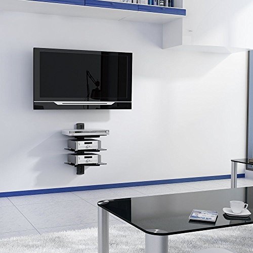 image for WALI Floating Shelf with Strengthened Tempered Glass for DVD Players, 