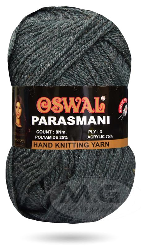 Image of M.G ENTERPRISE Os wal Parasmani Mouse Grey (500 gm) Wool Ball Hand Knitting Wool /Art Craft Soft Fingering Crochet Hook Yarn, Needle Knitting Yarn Thread Dyed-T