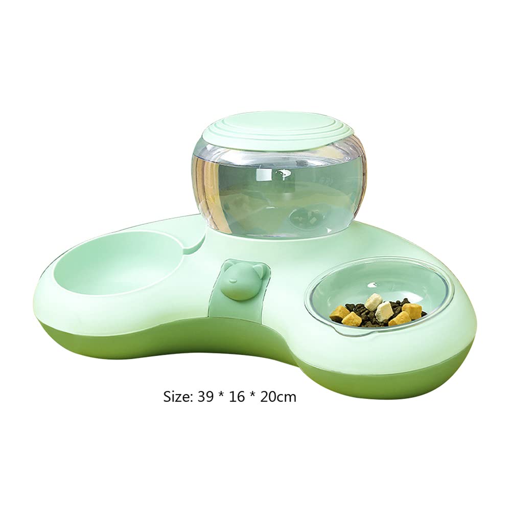 Pet Cat Bowl Automatico Acqua Fontana Cane Cibo Ciotola Doppia Ciotola Cucciolo Bere Alzato Stand Piatto Ciotole per Gatti