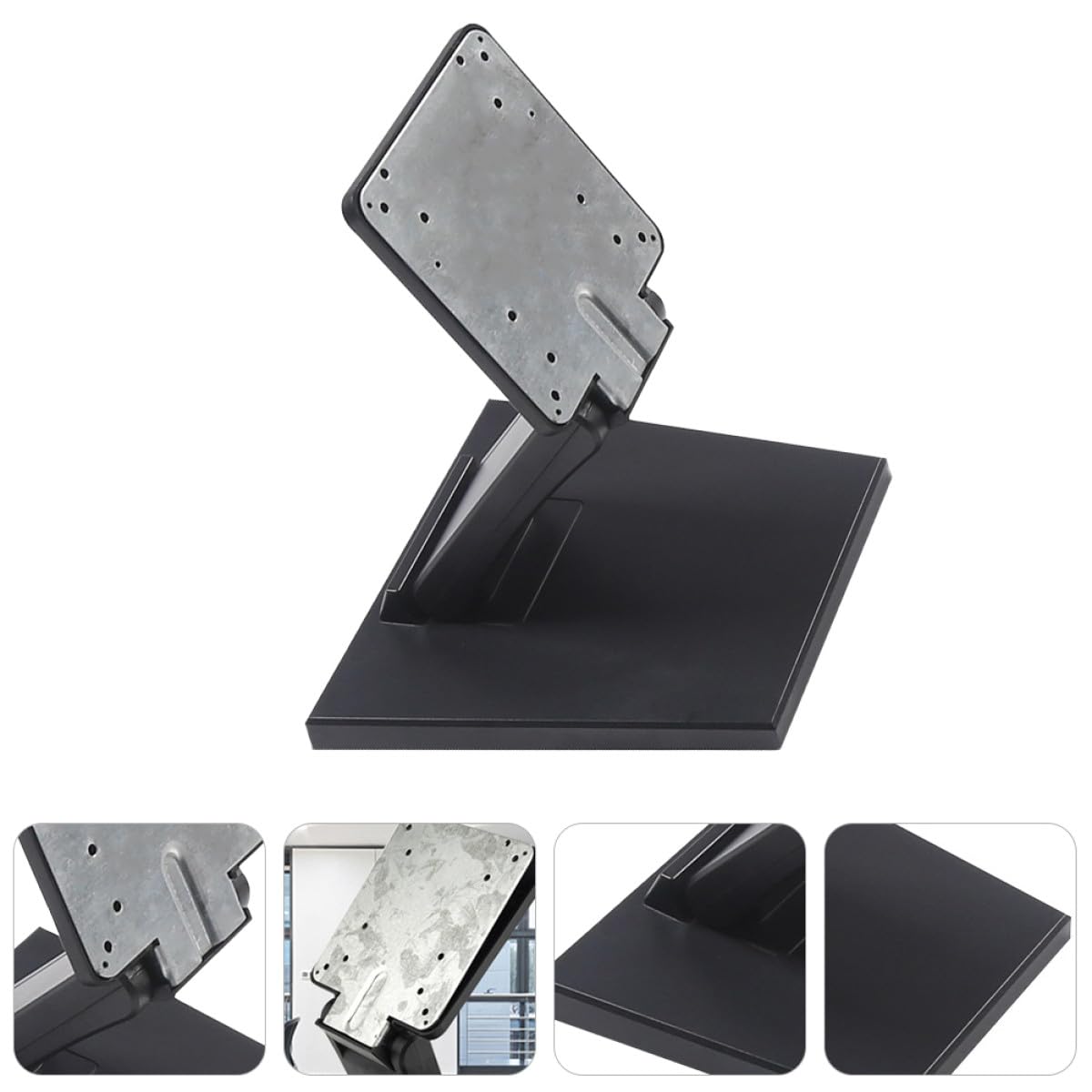 Monitor Ordinato e Supporto Schermi Tavolo da Ferro Nero a Design 14 27 Pollici Base Stabile per Computer e Casa