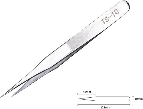 Miniatura 2 de 6 pinzas de punta fina de acero inoxidable industriales para el trabajo de laboratorio de electrónica, artesanía de fabricación de joyas, soldadura