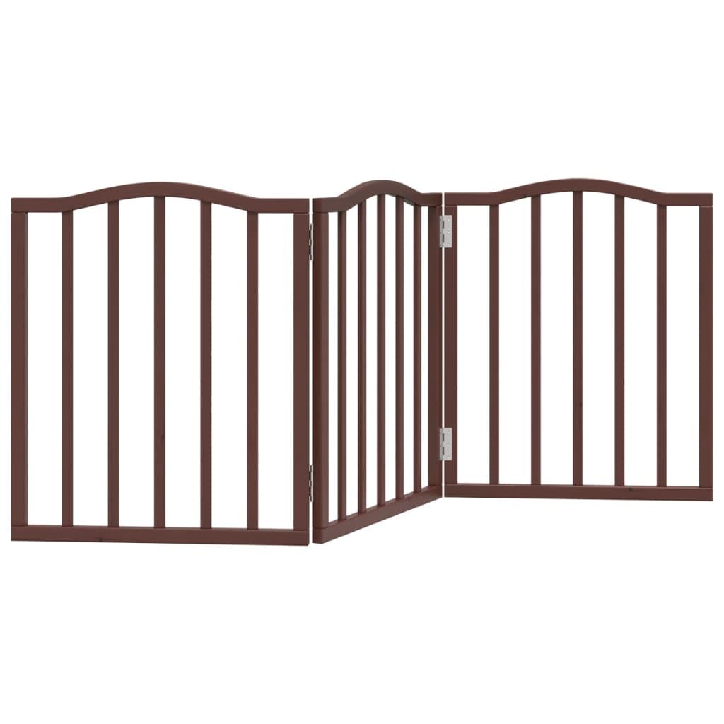 3-TLG. Hundetor Faltbar Braun Eiche-Optik 150 cm Pappelholz,2.55kg,352228