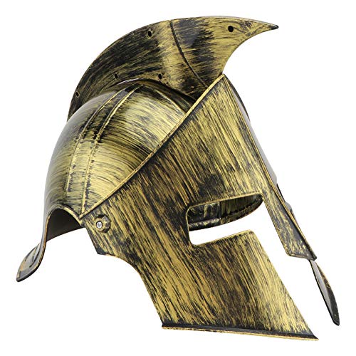 PretyzOOM Capacete Viking de PVC dourado medieval viking guerreiro chapéu pirata chapéu gladiatus, a