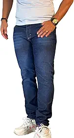 Calça Masculina Jeans Slim Azul Bigode Com Lycra Elastano Premium.