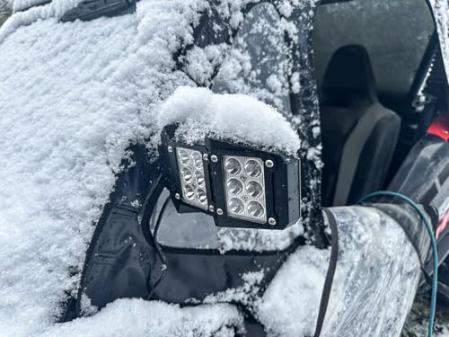 Image of WeiSen UTV Mirrors with Lights w /Wiring And Switch Automatic Reset SXS Mirrors Fit 1.75 inch - 2 inch Roll Cage Side View Mirror Compatible with Polaris RZR Ranger Talon Pioneer Maverick X3