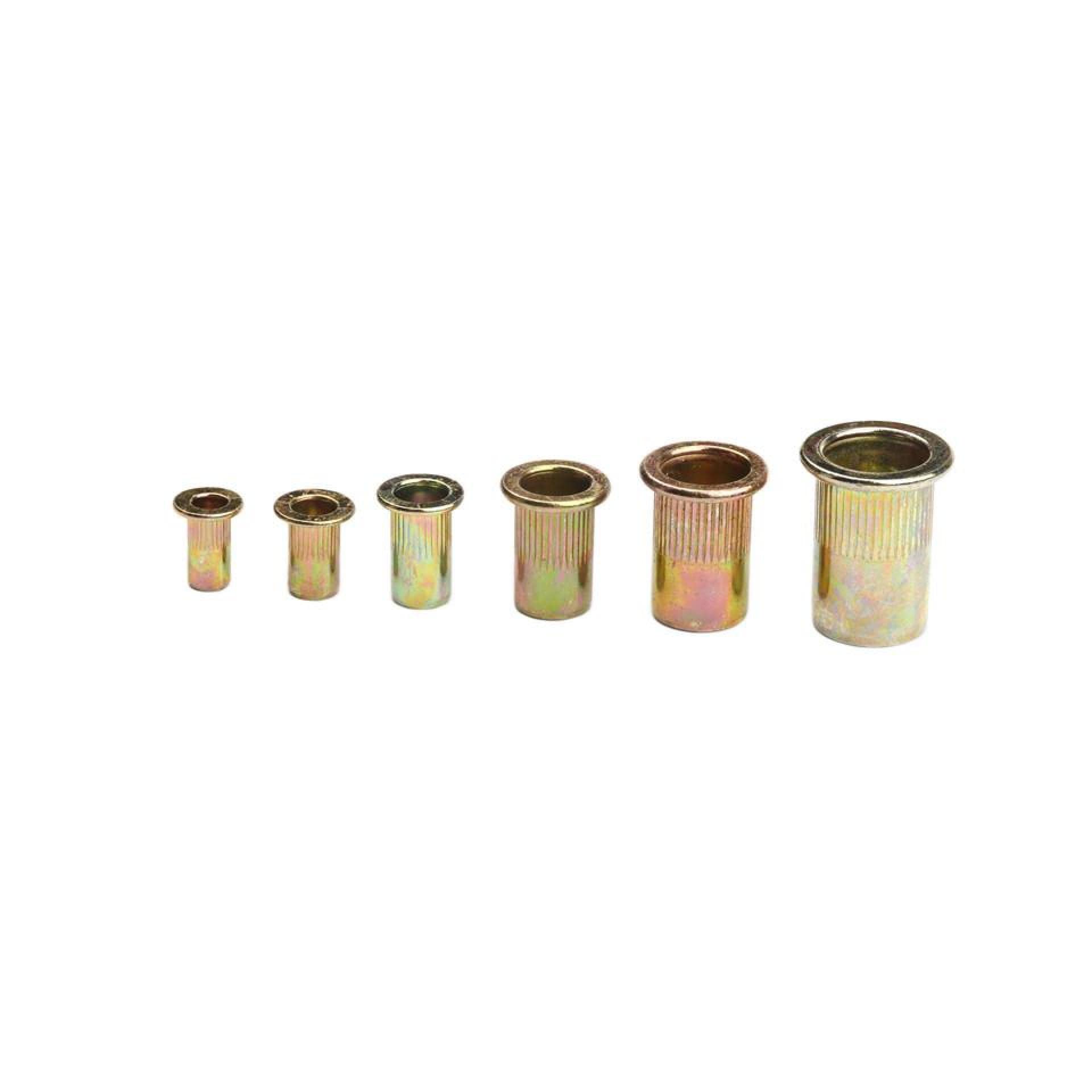 Set 450 Dadi Per Rivetti A Testa Piatta M3-M8 – Acciaio Carbonio, Per Lamiera E Tubi, Astuccio Completo