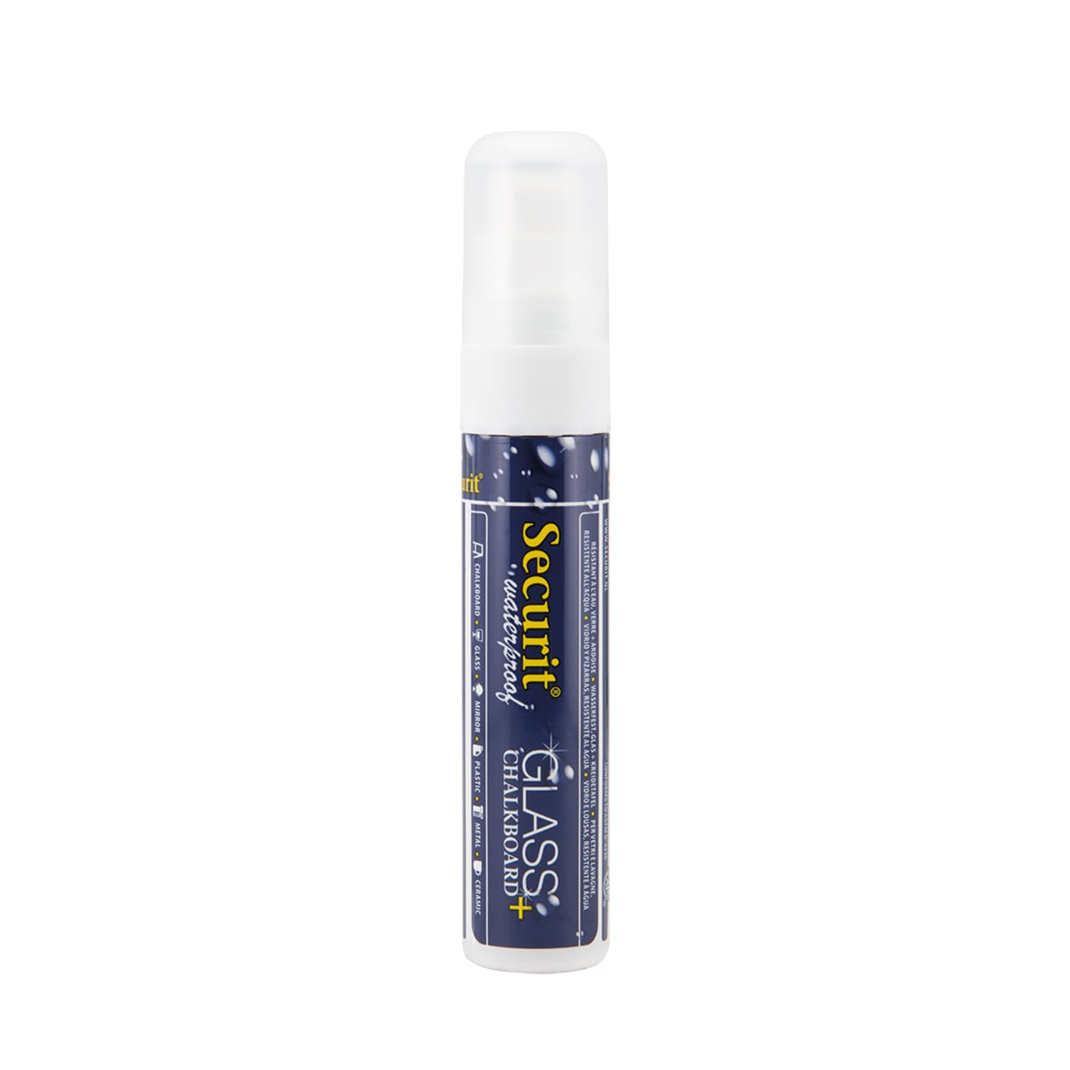 SECURIT Pennarello A Gesso Liquido Resistente all'Acqua Punta Grande 7-15mm Bianco