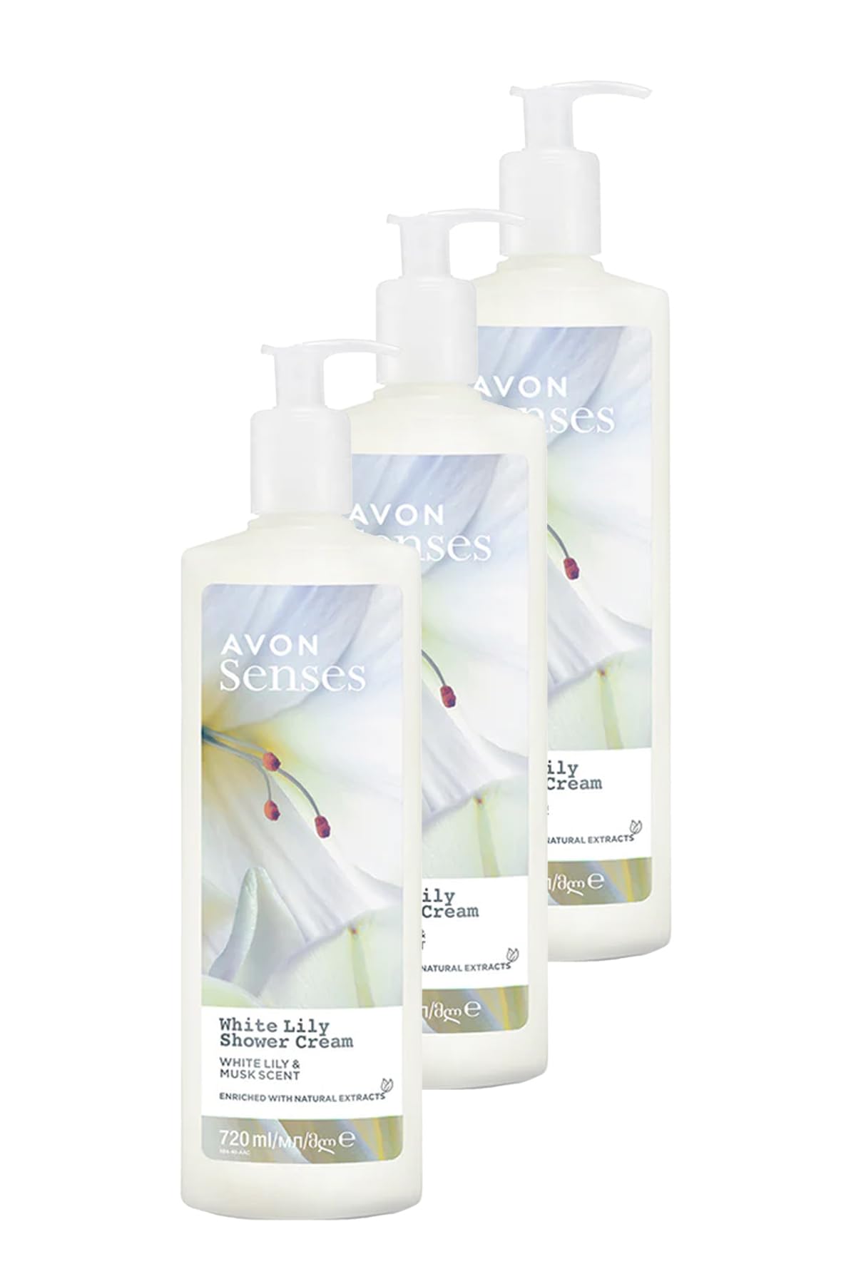 Avon Senses White Lily Beyaz Zambak Kokulu Duş Jeli 720 Ml. Üçlü Set