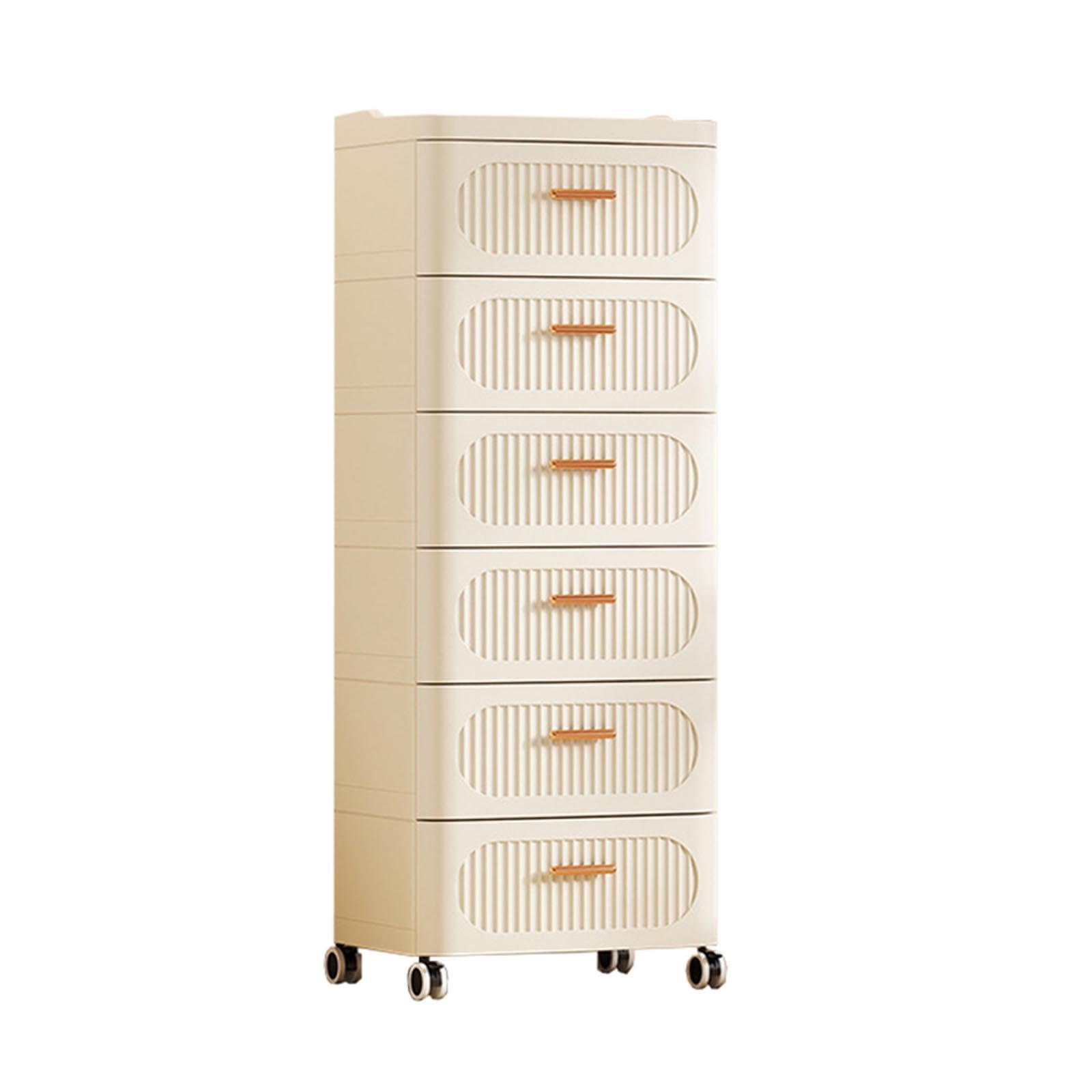 Szafka do przechowywania, szafka z kółkami, bardzo duża pojemność, duża nośność, lekki, luksusowy design do domowego biura, akademika (rozmiar: 6 warstw, kolor: 52 cm szerokości)