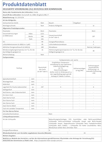 CANDY Réfrigérateur intégrable 1 porte tout utile 197 CIL220EEN - vue 6