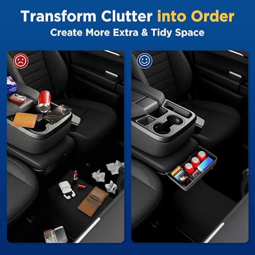 DAZANZAN Center Console Hanging Organizer Tray for Chevy Silverado/Sierra 1500(2019-2026) & Silverado/Sierra 2500HD 3500HD(2020-2026) Accessories(Split-Bench Folding Seat Only) Black by DAZANZAN - Used condition - Image 2