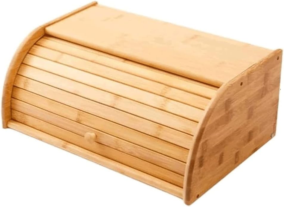 Practical Bread Box Bread Box Large Capacity Bamboo Bread Holder Countertop with Cover Bread Bin Keep Bread Fresh Bread Storage Save Space (Color : B)