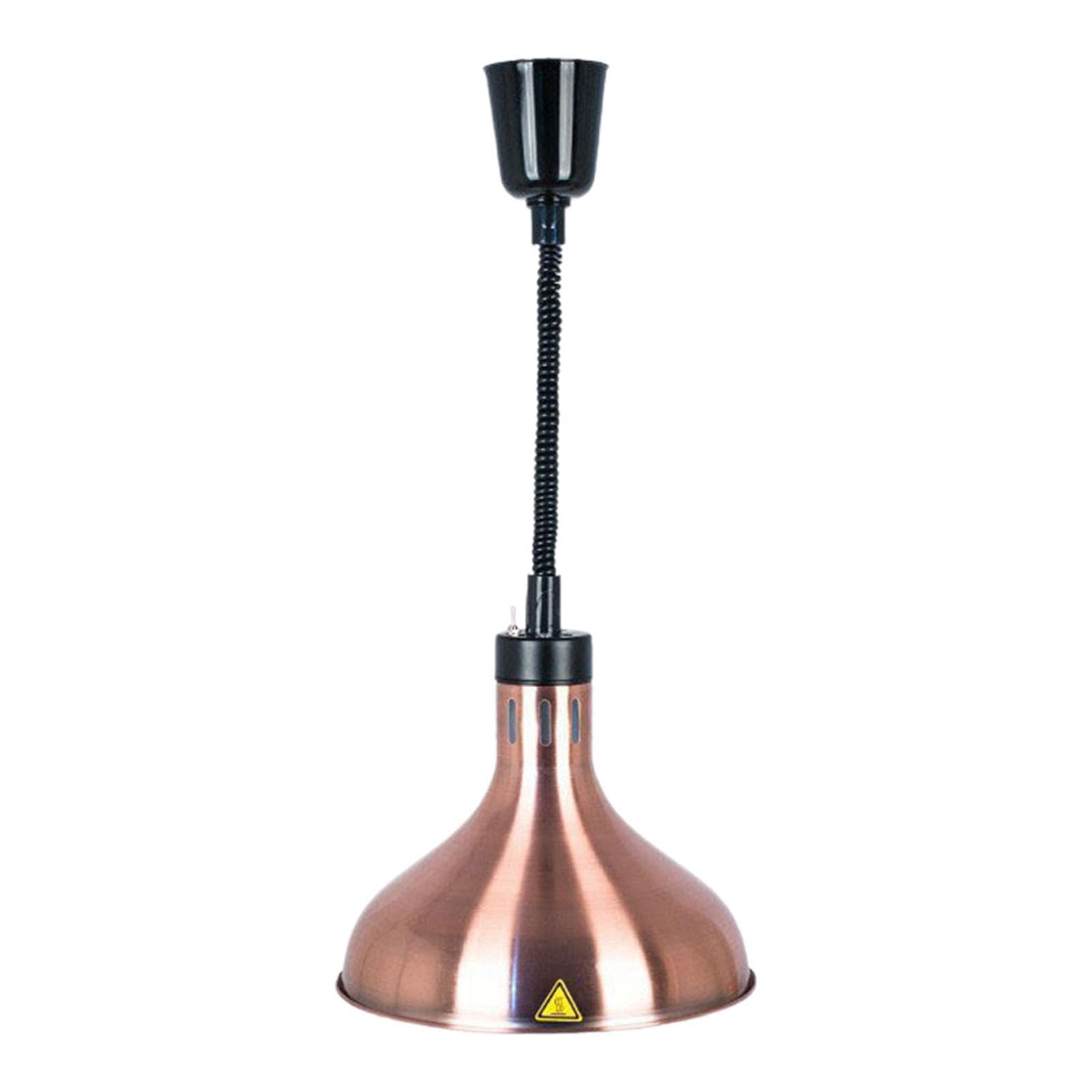 Lámpara Calentadora de Comida Ajustable con Bombilla 250W para Buffet Restaurante O Hogar Material de Hierro Resistente Adecuada para Cocina Hotel, Bronce, Individual