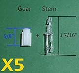 Blind Parts Vertical Blind Carrier Clip/Hook/Stem w/ Gear-5 Sets- No Carrier