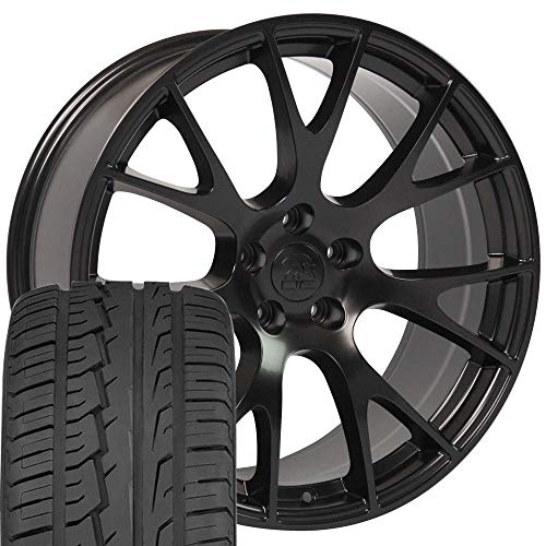 OE Wheels DG69 22 Inch Rims and Tires Fit Ram Hellcat Style 5x139.7 22x10 Satin...