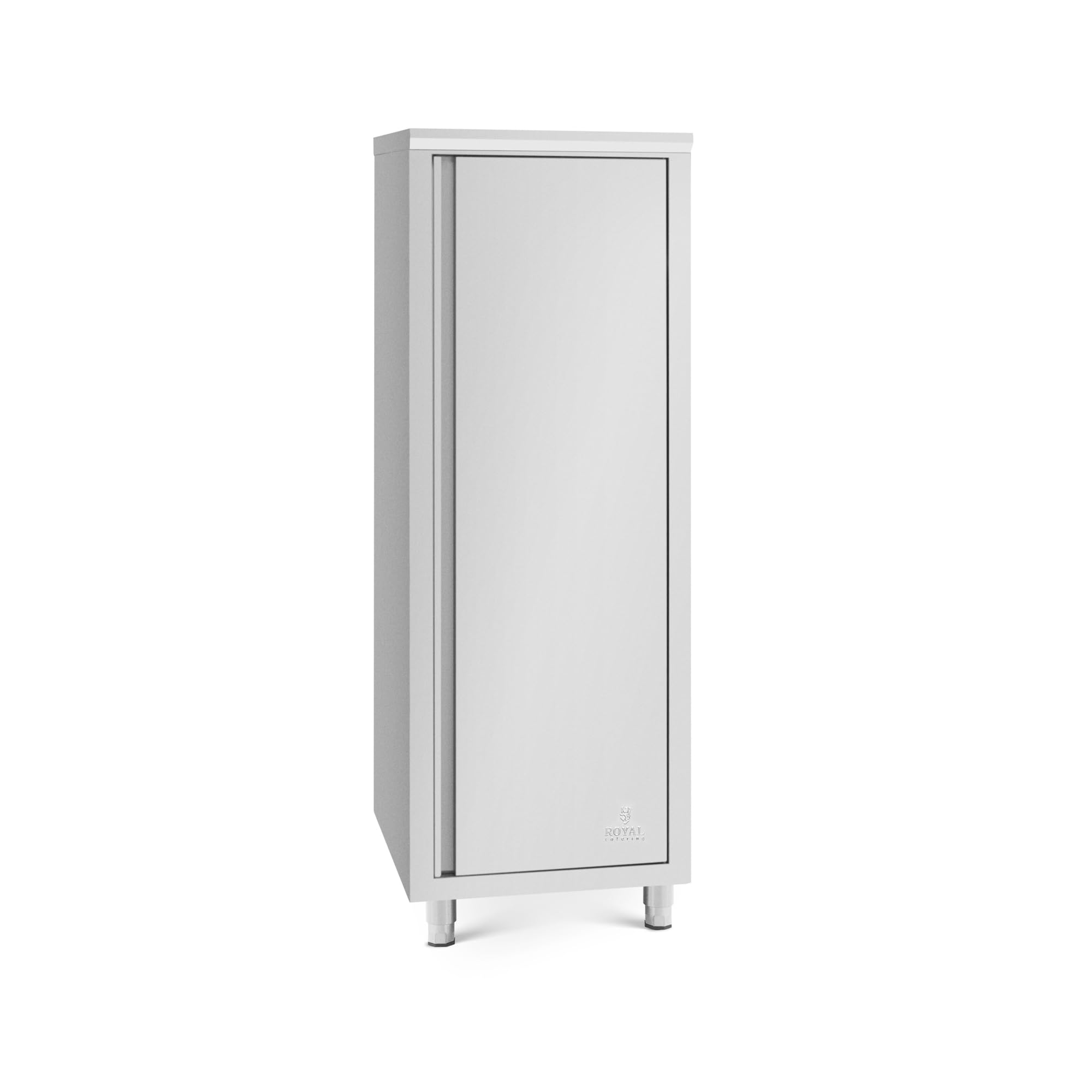 Royal Catering Armoire inox cuisine professionnelle 60 x 70 x 180 cm, capacité 400 kg, étagères réglables, porte avec charnières et aimant, pieds réglables 15 cm, facile à nettoyer