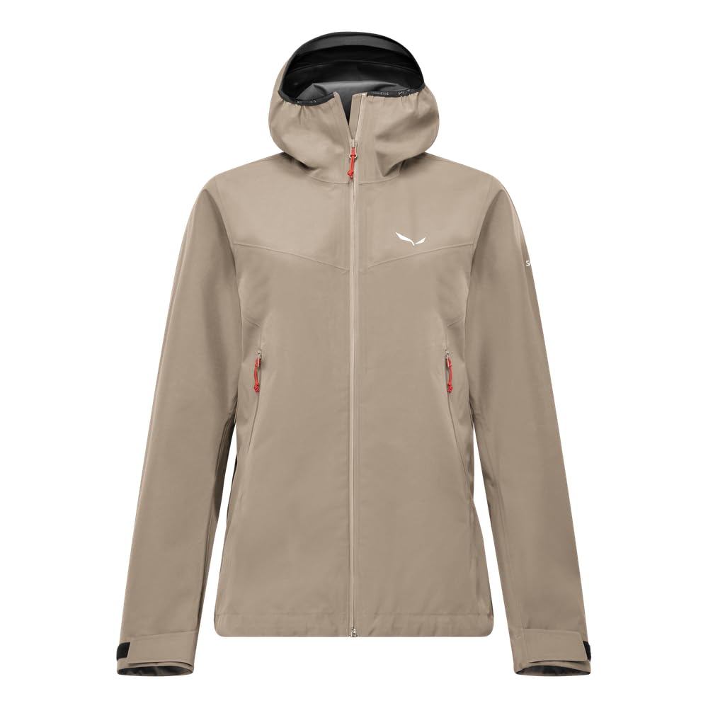 Salewa Women's Beige Hooded Jacket Puez Gtx 3 Layers